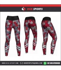 Pined Red Grey Women leggings 