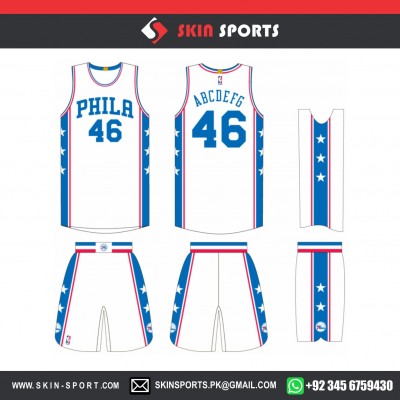 PHILA ROYAL STARS WHITE   BASKETBALL UNIFORMS