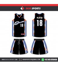 LEVELAND BLACK  BABY BLUE   BASKETBALL UNIFORMS