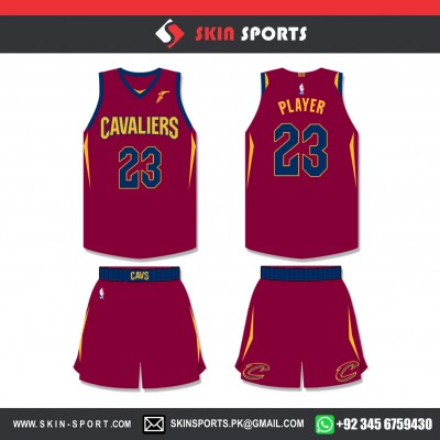 CAVALIERS MAROON NAVY   BASKETBALL UNIFORMS