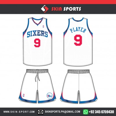 SIXERS RED WHITE   BASKETBALL UNIFORMS
