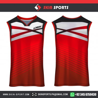 RED WHITE   BASKETBALL UNIFORMS