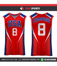 USA CHAMPIONS RED WHITE   BASKETBALL UNIFORMS 