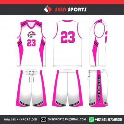 TEAM MVP PINK WHITE   BASKETBALL UNIFORMS