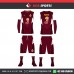 DARK MAROON MIXTURE  FULL SET WITH SLEEVES  BASKETBALL UNIFORMS