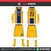 CHAMPIONS GOLDEN YELLOW  FULL SET WITH SLEEVES  BASKETBALL UNIFORMS