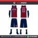 RED NAVY STRIPES FULL SET WITH SLEEVES  BASKETBALL UNIFORMS