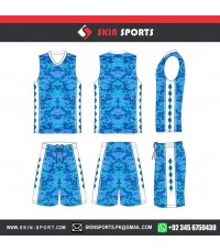 DIGITAL CAMO BLUE   BASKETBALL UNIFORMS