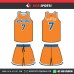 NEW YORK ORANGE BLUE   BASKETBALL UNIFORMS