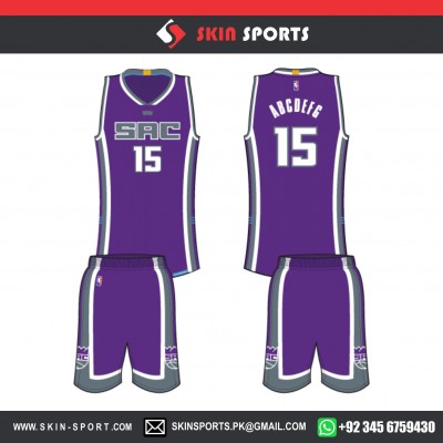 SAC PURPLE GREY   BASKETBALL UNIFORMS