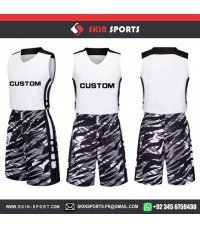 BLACK GREY TEXTURE  BASKETBALL UNIFORMS