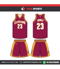 CLEVELAND MAROON YELLOW  BASKETBALL UNIFORMS