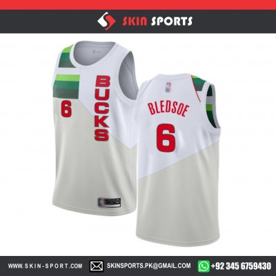 BUCKS KHAKKI WHITE   BASKETBALL UNIFORMS