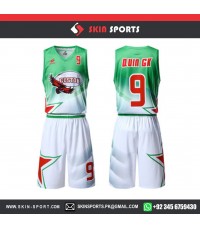 FALCON GREEN WHITE   BASKETBALL UNIFORMS