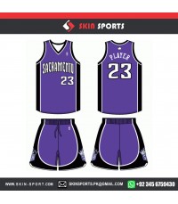 SACRAMENTO PURPLE BLACK  BASKETBALL UNIFORMS
