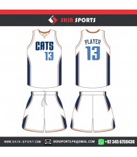 CATS ORANGE WHITE  BASKETBALL UNIFORMS