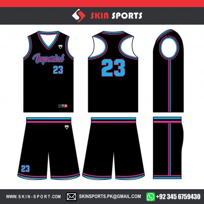 IMPERIAL BLACK PINK   BASKETBALL UNIFORMS