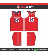 WESTSIDE RED   BASKETBALL UNIFORMS