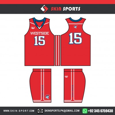 WESTSIDE RED   BASKETBALL UNIFORMS