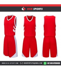 RED WHITE  BASKETBALL UNIFORMS