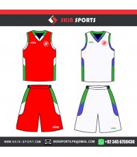 VIVES RED WHITE  BASKETBALL UNIFORMS