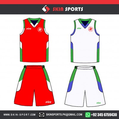 VIVES RED WHITE  BASKETBALL UNIFORMS