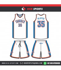 THUNDER OKLAHOMA CITY WHITE  BASKETBALL UNIFORMS