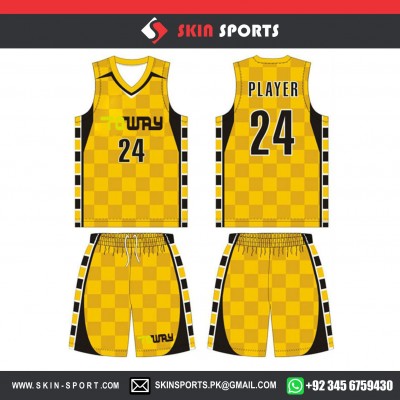 TOWAY PIXELS YELLOW DESIGN   BASKETBALL UNIFORMS