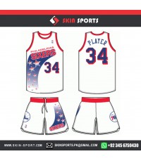PHILADELPHIA SIXERS STARS WHITE  BASKETBALL UNIFORMS