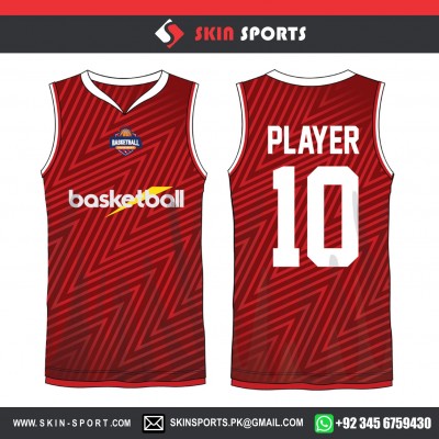 ZIGZAG RED   BASKETBALL UNIFORMS