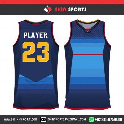 DOTS WAVE BLUE   BASKETBALL UNIFORMS