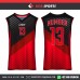 RED BLACK STRIPED   BASKETBALL UNIFORMS