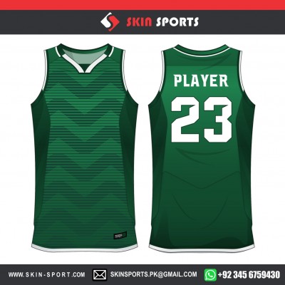 DARK GREEN LINES   BASKETBALL UNIFORMS