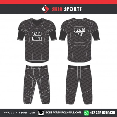 Steal Grey Black American Football Uniforms 