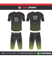 Green Flow With Black Stripes  American Football Uniforms 