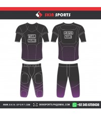 Purple Flow With Black Stripes  American Football Uniforms 