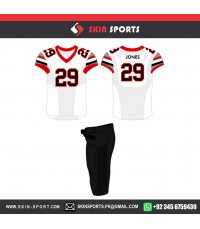 RED BLACK American Football Uniforms 