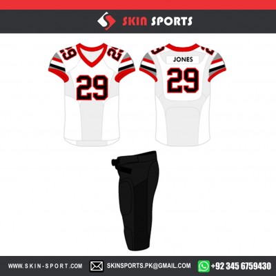 RED BLACK American Football Uniforms 
