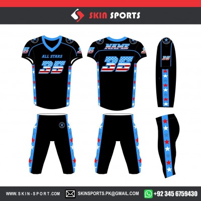 BLUE BLACK   American Football Uniforms 