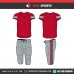 RED GREY WITH STRIPES AMERICAN FOOTBALL UNIFORMS 