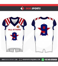 ALL STAR WHITE ROYAL  AMERICAN FOOTBALL UNIFORMS 