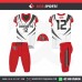 CERRITOS HORNETS WHITE RED HOMEY COMB AMERICAN FOOTBALL UNIFORMS 