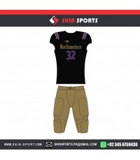 NORTH WESTERN KHAKKI BLACK   AMERICAN FOOTBALL UNIFORMS 