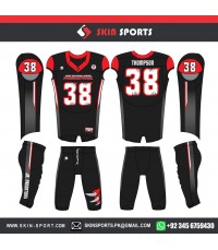 PREDATORS RED BLACK AMERICAN FOOTBALL UNIFORMS 