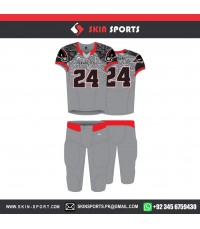 HAWK EYES GREY  AMERICAN FOOTBALL UNIFORMS 