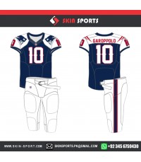 NAVY WHITE SKULL AMERICAN FOOTBALL UNIFORMS 