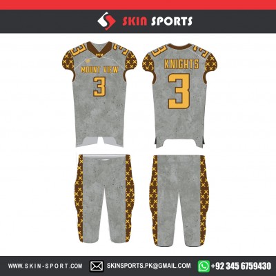 MOUNT VIEW GOLDEN KHAKKI  AMERICAN FOOTBALL UNIFORMS