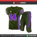 DARK GREEN WITH PURPLE LINES  AMERICAN FOOTBALL UNIFORMS